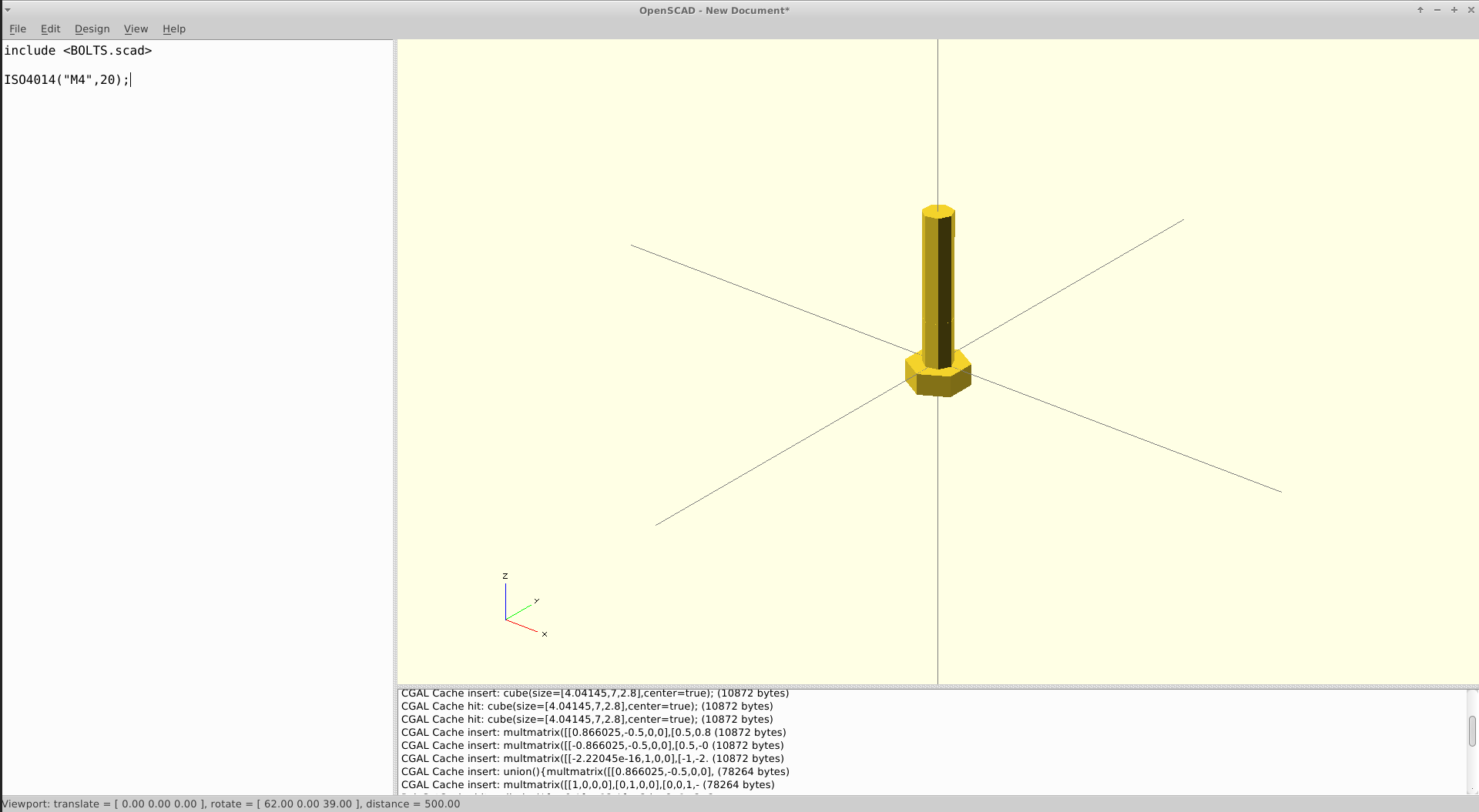 OpenSCAD and bolt